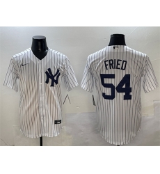 Men New York Yankees 54 Max Fried White Cool Base Stitched Baseball Jersey