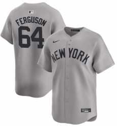 Men New York Yankees 64 Caleb Ferguson Gray 2024 Away Limited Cool Base Stitched Baseball Jersey Men New York Yankees 64 Caleb Ferguson Gray 2024 Away Limited Cool Base Stitched Baseball Jersey