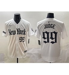 Men New York Yankees 99 Aaron Judge White  27Gothic Legacy Edition 27 Vapor Premier Limited Stitched Baseball Jersey