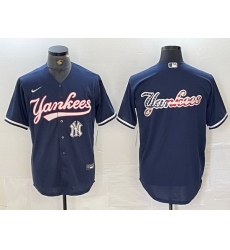 Men New York Yankees Big LOGO Navy Cool Base Stitched Baseball Jersey 15 Men New York Yankees Big LOGO Navy Cool Base Stitched Baseball Jersey 15