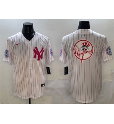 Men New York Yankees Team Big Logo Pink With Patch Limited Stitched Baseball Jersey 001