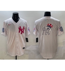 Men New York Yankees Team Big Logo Pink With Patch Limited Stitched Baseball Jersey 002
