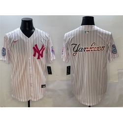 Men New York Yankees Team Big Logo Pink With Patch Limited Stitched Baseball Jersey 003