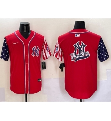 Men New York Yankees Team Big Logo Red American Style Limited Stitched Baseball Jersey 002