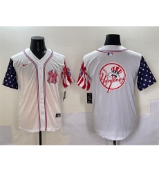 Men New York Yankees Team Big Logo White American Style Limited Stitched Baseball Jersey 001