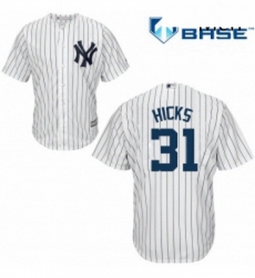 Mens Majestic New York Yankees 31 Aaron Hicks Replica White Home MLB Jersey Mens Majestic New York Yankees 31 Aaron Hicks Replica White Home MLB Jersey