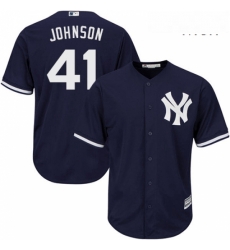 Mens Majestic New York Yankees 41 Randy Johnson Replica Navy Blue Alternate MLB Jersey Mens Majestic New York Yankees 41 Randy Johnson Replica Navy Blue Alternate MLB Jersey