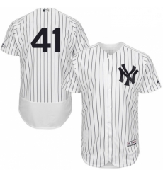 Mens Majestic New York Yankees 41 Randy Johnson White Home Flex Base Authentic Collection MLB Jersey Mens Majestic New York Yankees 41 Randy Johnson White Home Flex Base Authentic Collection MLB Jersey