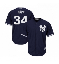 Mens New York Yankees 34 JA Happ Replica Navy Blue Alternate Baseball Jersey Mens New York Yankees 34 JA Happ Replica Navy Blue Alternate Baseball Jersey