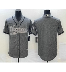 Men's New York Yankees Blank Grey Gridiron Cool Base Stitched Baseball Jersey Men's New York Yankees Blank Grey Gridiron Cool Base Stitched Baseball Jersey