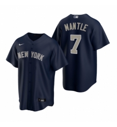 Mens Nike New York Yankees 7 Mickey Mantle Navy Alternate Stitched Baseball Jerse Mens Nike New York Yankees 7 Mickey Mantle Navy Alternate Stitched Baseball Jerse