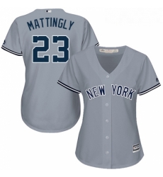 Womens Majestic New York Yankees 23 Don Mattingly Authentic Grey Road MLB Jersey Womens Majestic New York Yankees 23 Don Mattingly Authentic Grey Road MLB Jersey