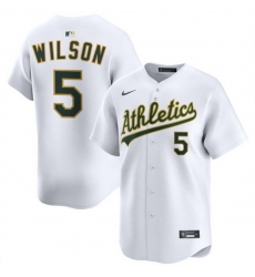 Men Oakland Athletics 5 Jacob Wilson White 2024 Home Limited Stitched Jersey