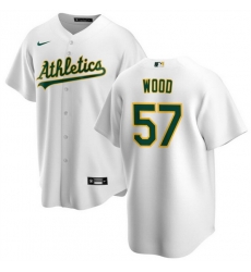 Men Oakland Athletics 57 Alex Wood White Cool Base Stitched Jersey Men Oakland Athletics 57 Alex Wood White Cool Base Stitched Jersey
