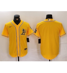 Men Oakland Athletics Blank Yellow Cool Base Stitched Baseball Jersey Men Oakland Athletics Blank Yellow Cool Base Stitched Baseball Jersey