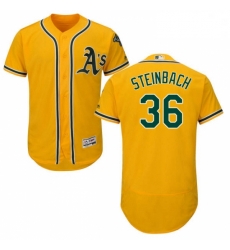 Mens Majestic Oakland Athletics 36 Terry Steinbach Gold Alternate Flex Base Authentic Collection MLB Jersey Mens Majestic Oakland Athletics 36 Terry Steinbach Gold Alternate Flex Base Authentic Collection MLB Jersey