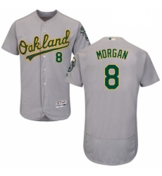 Mens Majestic Oakland Athletics 8 Joe Morgan Grey Road Flex Base Authentic Collection MLB Jersey