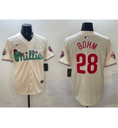 Men Philadelphia Phillies 28 Alec Bohm Cream Phanatic Limited Stitched Jersey Men Philadelphia Phillies 28 Alec Bohm Cream Phanatic Limited Stitched Jersey