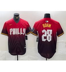 Men Philadelphia Phillies 28 Alec Bohm Red 2024 City Connect Limited Stitched Jersey