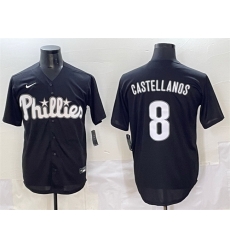 Men Philadelphia Phillies 8 Nick Castellanos Black Lights Out Limited Stitched Baseball Jersey