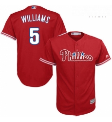 Mens Majestic Philadelphia Phillies 5 Nick Williams Replica Red Alternate Cool Base MLB Jersey Mens Majestic Philadelphia Phillies 5 Nick Williams Replica Red Alternate Cool Base MLB Jersey