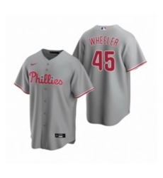 Mens Nike Philadelphia Phillies 45 Zack Wheeler Gray Road Stitched Baseball Jersey Mens Nike Philadelphia Phillies 45 Zack Wheeler Gray Road Stitched Baseball Jersey