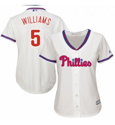 Womens Majestic Philadelphia Phillies 5 Nick Williams Replica Cream Alternate Cool Base MLB Jersey Womens Majestic Philadelphia Phillies 5 Nick Williams Replica Cream Alternate Cool Base MLB Jersey