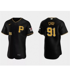 Men Pittsburgh Pirates 91 Ji Man Choi Black Flex Base Stitched Baseball Jersey Men Pittsburgh Pirates 91 Ji Man Choi Black Flex Base Stitched Baseball Jersey