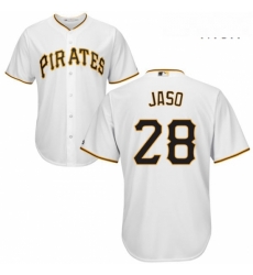 Mens Majestic Pittsburgh Pirates 28 John Jaso Replica White Home Cool Base MLB Jersey Mens Majestic Pittsburgh Pirates 28 John Jaso Replica White Home Cool Base MLB Jersey