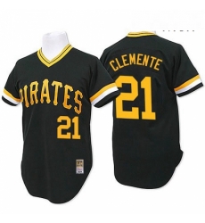 Mens Mitchell and Ness Pittsburgh Pirates 21 Roberto Clemente Authentic Black Throwback MLB Jersey Mens Mitchell and Ness Pittsburgh Pirates 21 Roberto Clemente Authentic Black Throwback MLB Jersey