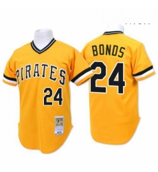 Mens Mitchell and Ness Pittsburgh Pirates 24 Barry Bonds Replica Gold Throwback MLB Jersey Mens Mitchell and Ness Pittsburgh Pirates 24 Barry Bonds Replica Gold Throwback MLB Jersey