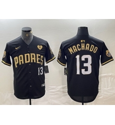 Men San Diego Padres 13 Manny Machado Black Gold With Patch Cool Base Stitched Baseball Jersey Men San Diego Padres 13 Manny Machado Black Gold With Patch Cool Base Stitched Baseball Jersey