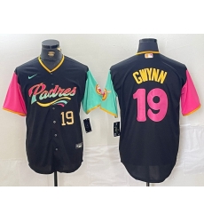 Men San Diego Padres 19 Tony Gwynn Black City Connect Cool Base Stitched Baseball Jersey 3 Men San Diego Padres 19 Tony Gwynn Black City Connect Cool Base Stitched Baseball Jersey 3