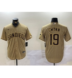 Men San Diego Padres  19 Tony Gwynn Tan Cool Base Stitched Baseball Jersey