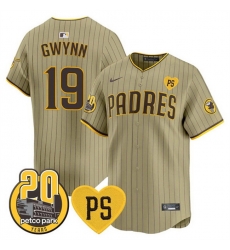 Men San Diego Padres 23 Fernando Tatis Jr Tan 27For Peter 27 And Petco Park 20th Patch Limited Stitched Baseball Jersey Men San Diego Padres 23 Fernando Tatis Jr Tan 27For Peter 27 And Petco Park 20th Patch Limited Stitched Baseball Jersey