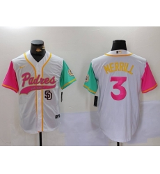 Men San Diego Padres 3 Jackson Merrill white Cool Base Stitched Baseball Jersey 015 Men San Diego Padres 3 Jackson Merrill white Cool Base Stitched Baseball Jersey 015