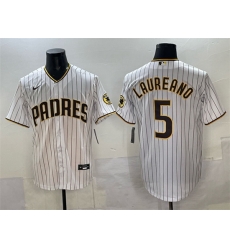 Men San Diego Padres 5 Ramon Laureano White Cool Base Stitched Baseball Jersey