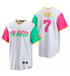 Men San Diego Padres 7 Ha Seong Kim 2022 White City Connect Cool Base Stitched Jersey Men San Diego Padres 7 Ha Seong Kim 2022 White City Connect Cool Base Stitched Jersey