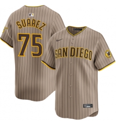 Men San Diego Padres 75 Robert Suarez Tan 2024 Alternate Limited Stitched Baseball Jersey Men San Diego Padres 75 Robert Suarez Tan 2024 Alternate Limited Stitched Baseball Jersey