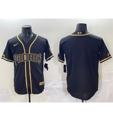 Men San Diego Padres Blank Black Gold Stitched Baseball Jersey