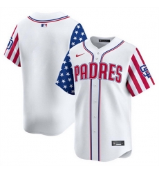 Men San Diego Padres Blank White 2025 Independence Day Vapor Premier Limited Stitched Baseball Jersey