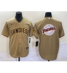 Men San Diego Padres Tan Team Big Logo Cool Base Stitched Baseball Jersey Men San Diego Padres Tan Team Big Logo Cool Base Stitched Baseball Jersey