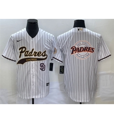 Men San Diego Padres White Team Big Logo In Back Cool Base With Patch Stitched Baseball Jersey Men San Diego Padres White Team Big Logo In Back Cool Base With Patch Stitched Baseball Jersey