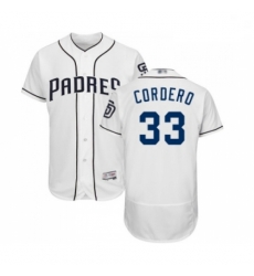 Mens San Diego Padres 33 Franchy Cordero White Home Flex Base Authentic Collection Baseball Jersey Mens San Diego Padres 33 Franchy Cordero White Home Flex Base Authentic Collection Baseball Jersey