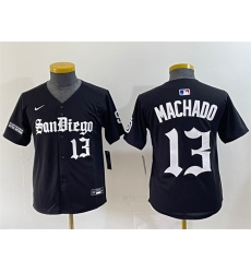 Youth San Diego Padres 13 Manny Machado Black Gothic Edition Vapor Limited Stitched Baseball Jersey