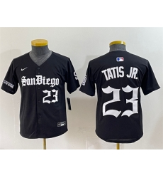 Youth San Diego Padres 23 Fernando Tatis Jr  Black Gothic Edition Vapor Limited Stitched Baseball Jersey