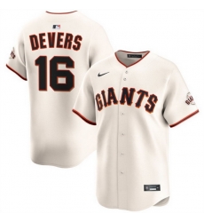 Men San Francisco Giants 16 Rafael Devers Cream 2024 Home Limited Stitched Baseball Jersey