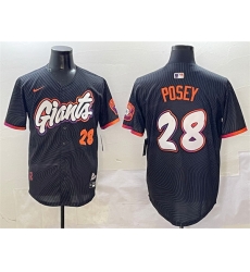 Men San Francisco Giants 28 Buster Posey Anthracite 2025 City Connect Limited Stitched Baseball Jersey