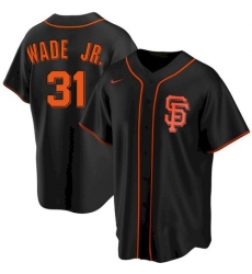 Men San Francisco Giants 31 LaMonte Wade Jr Black Replica Alternate Jersey Men San Francisco Giants 31 LaMonte Wade Jr Black Replica Alternate Jersey