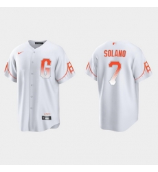 Men San Francisco Giants 7 Donovan Solano Men 2021 City Connect White Fan Version Jersey Men San Francisco Giants 7 Donovan Solano Men 2021 City Connect White Fan Version Jersey